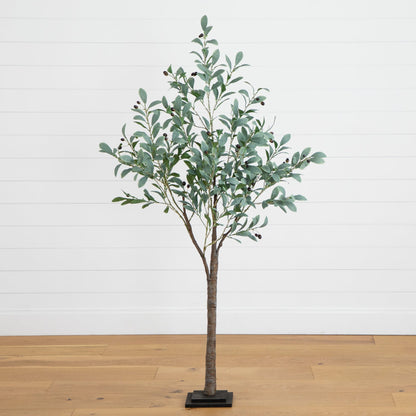 Artificial Fruiting Olive Tree with Warm Lights