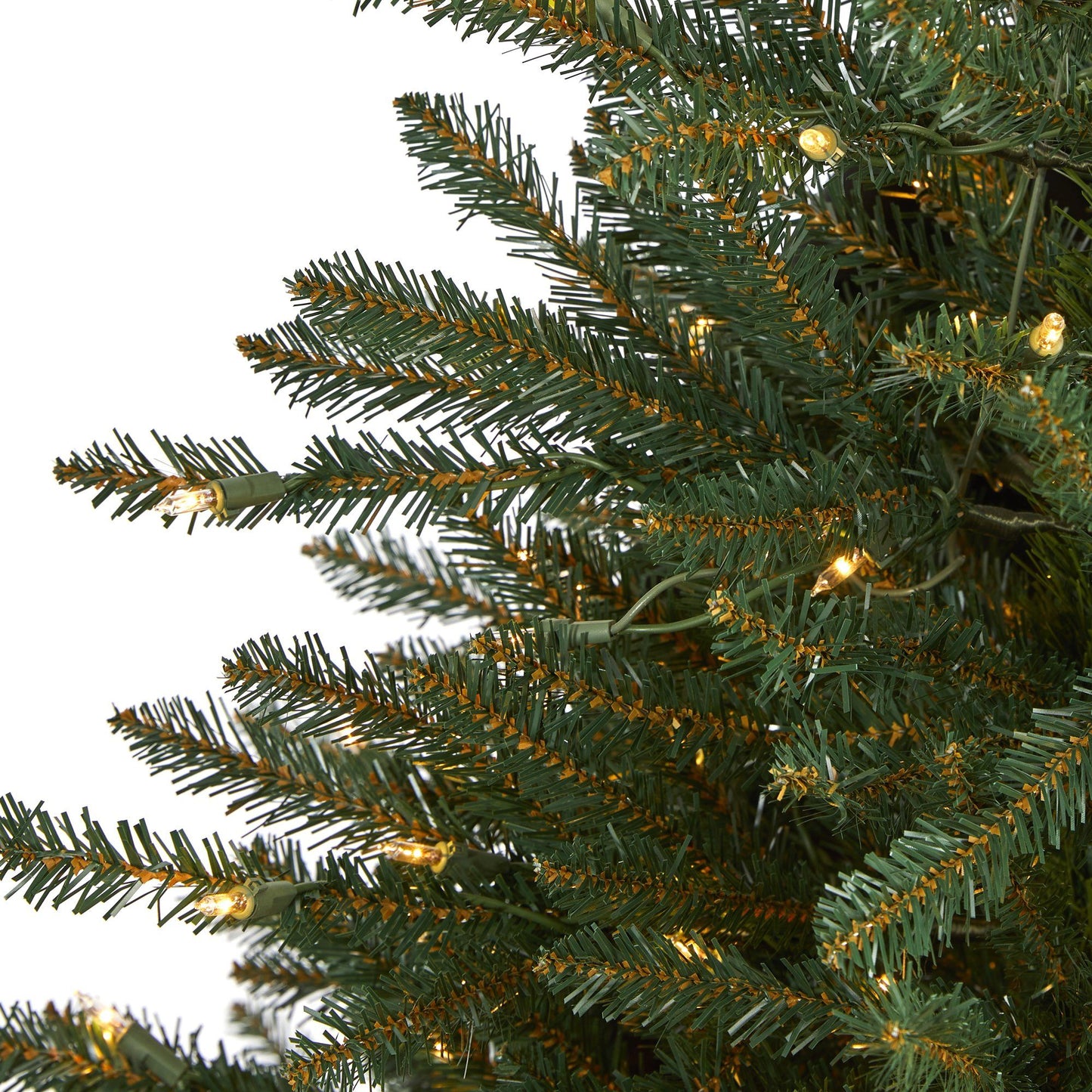 5’ Napa Valley Fir artificial Christmas tree close-up with green needles and clear lights on Tampa Home & Garden Store