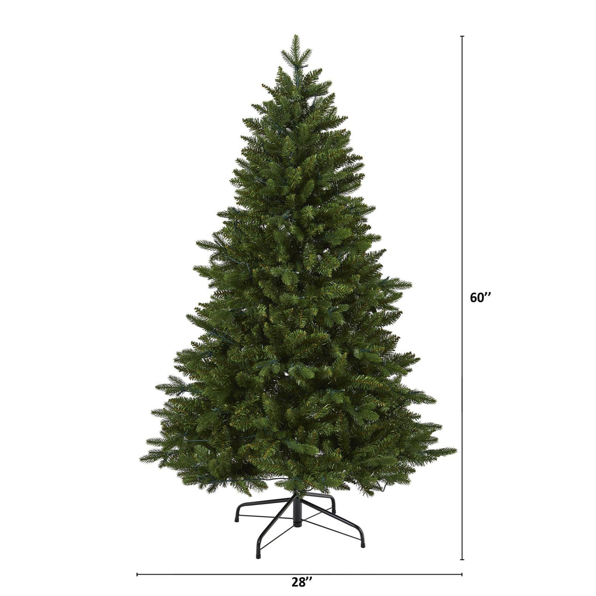 5 ft New Hampshire fir artificial Christmas tree with 150 LED lights by Nearly Natural on Tampa Home & Garden Store