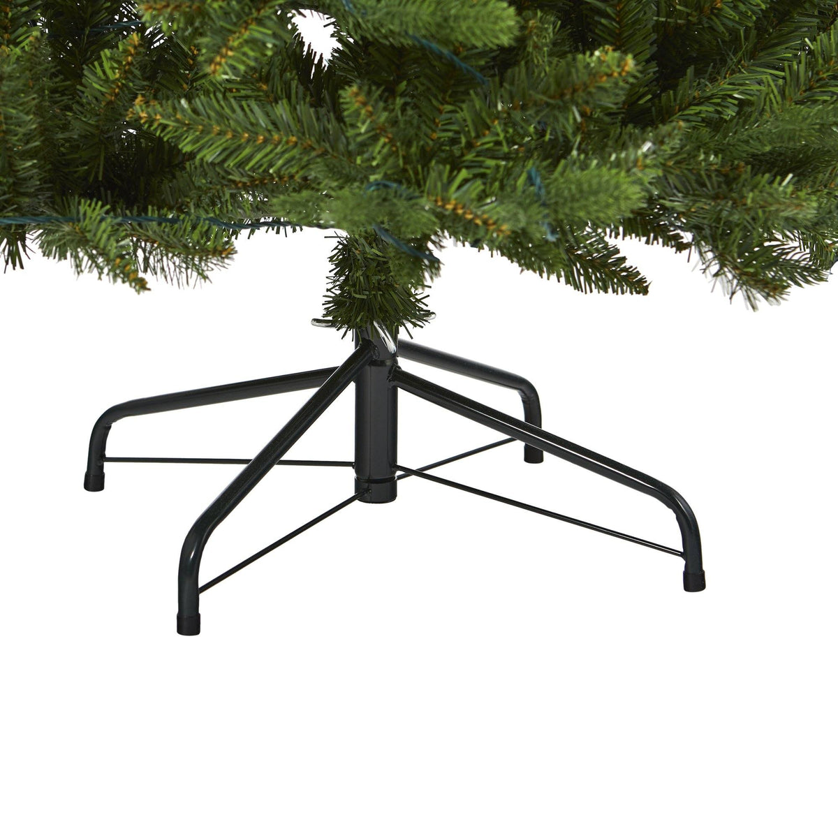 5' New Hampshire Fir artificial Christmas tree with 150 LEDs by Nearly Natural black stand on Tampa Home & Garden Store