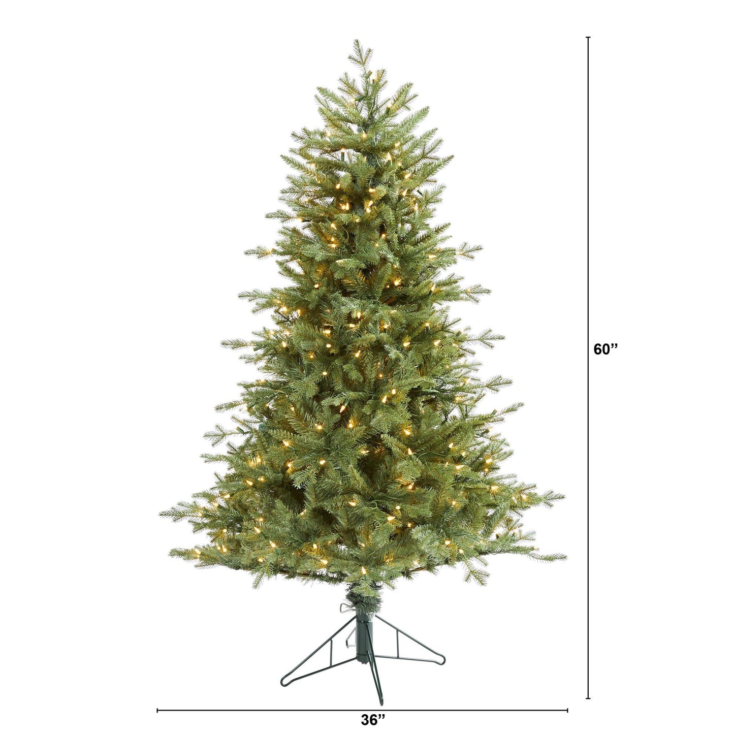 5' New Hampshire Spruce artificial Christmas tree by Nearly Natural with 300 warm white lights on Tampa Home & Garden Store