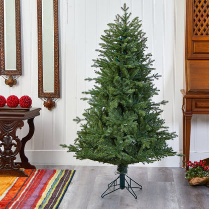 5' New Hampshire Spruce artificial Christmas tree with 300 warm white lights on Tampa Home & Garden Store