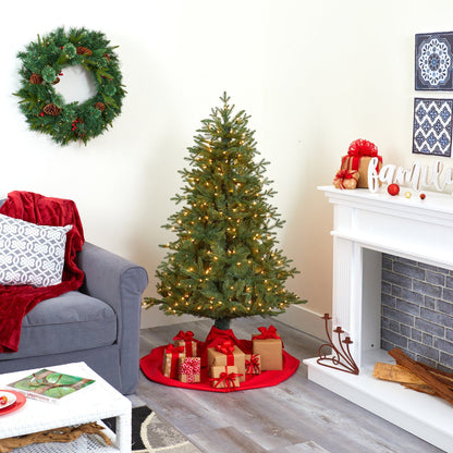 Nearly Natural 5' New Hampshire Spruce artificial Christmas tree with 300 warm white lights on Tampa Home & Garden Store