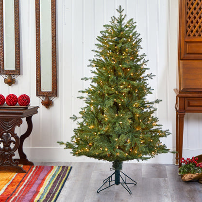 5' Nearly Natural spruce Christmas tree 300 warm white lights and 618 bendable branches on Tampa Home & Garden Store