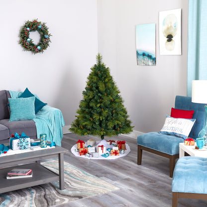 5’ North Carolina Mixed Pine Christmas Tree with 200 warm white LED lights, 711 bendable branches on Tampa Home & Garden Store