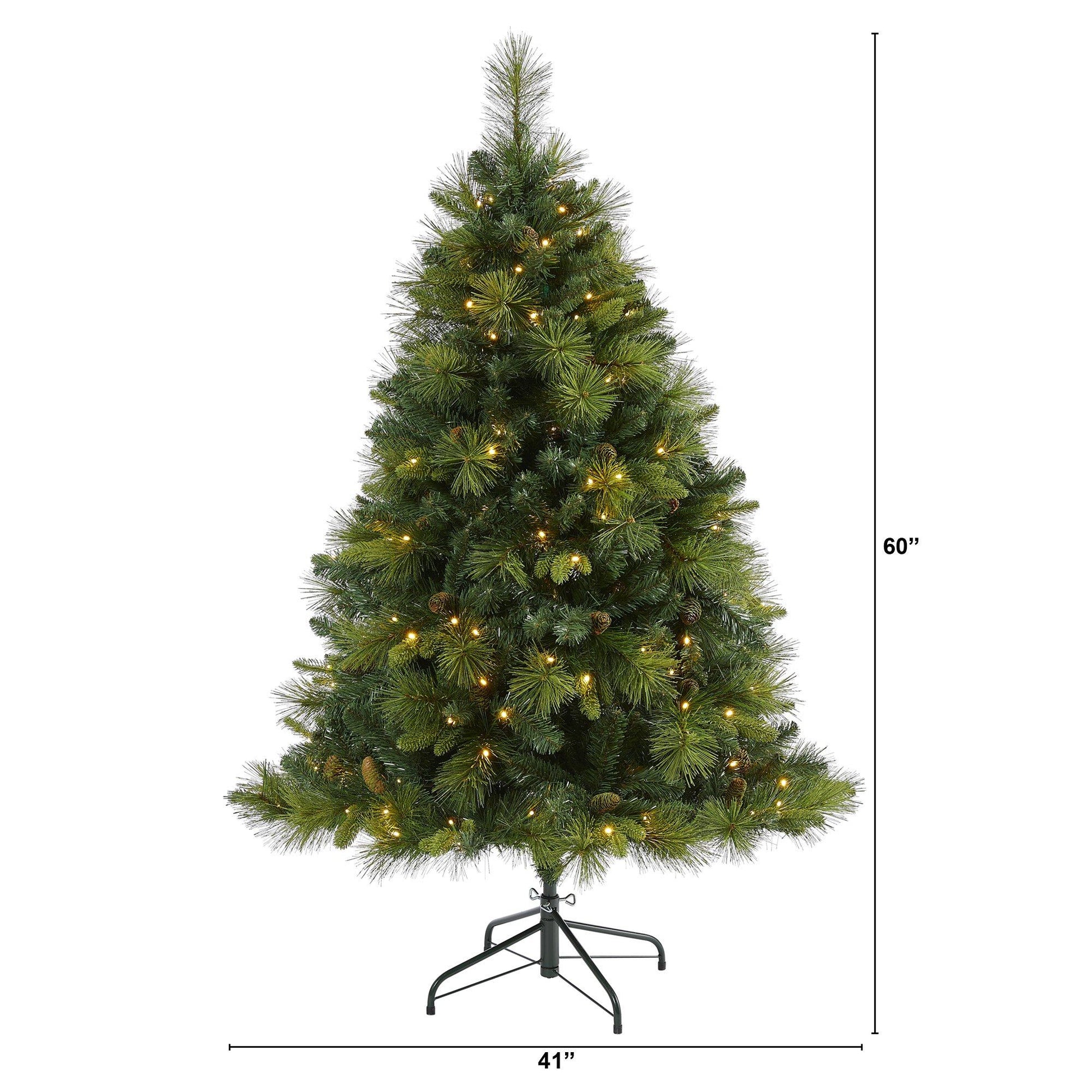 Artificial Christmas Tree Nearly Natural 5' North Carolina Mixed Pine with 200 LED lights on Tampa Home & Garden Store