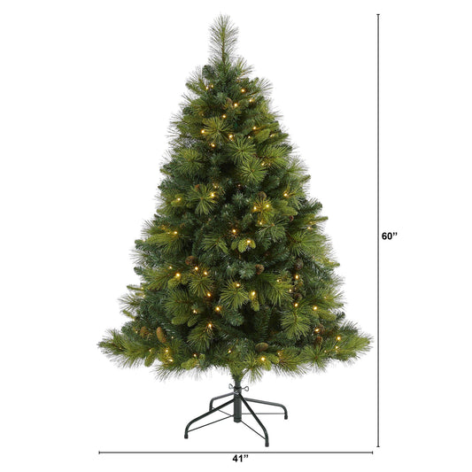 Artificial Christmas Tree Nearly Natural 5' North Carolina Mixed Pine with 200 LED lights on Tampa Home & Garden Store