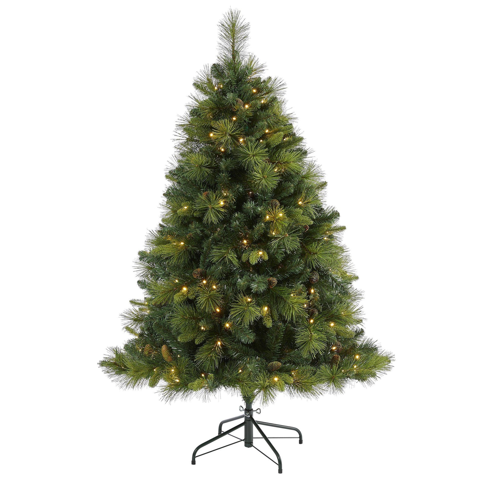 Nearly Natural 5 ft NC Mixed Pine artificial Christmas tree with 200 warm white LEDs on Tampa Home & Garden Store