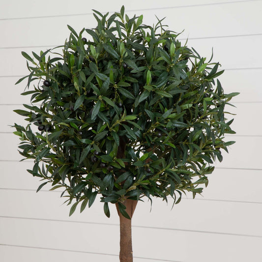 5’ Olive Topiary Artificial Tree - Tampa Home & Garden Store