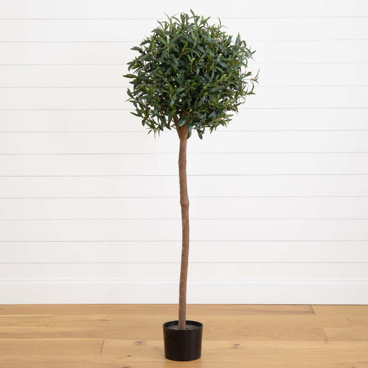 5’ Olive Topiary Artificial Tree - Tampa Home & Garden Store