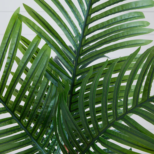 Paradise Palm artificial tree leaves close-up in green by Nearly Natural on Tampa Home & Garden Store