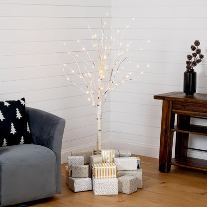 Artificial Birch Tree With A Warm Led Lights