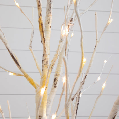 Artificial Birch Tree With A Warm Led Lights