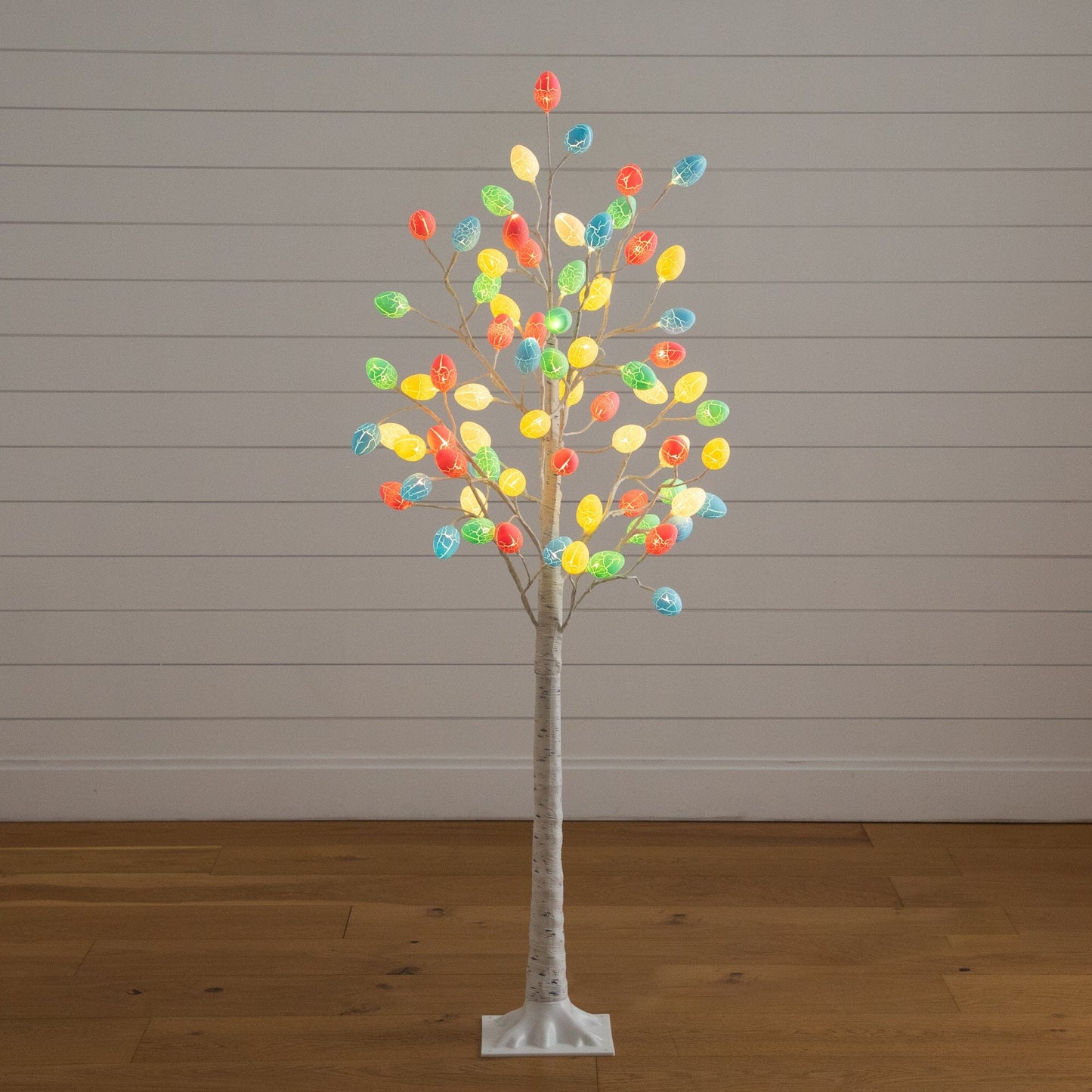5' Pre-Lit Artificial Easter Twig Tree by Nearly Natural with 72 multicolored egg-shaped LED ornaments on Tampa Home & Garden Store