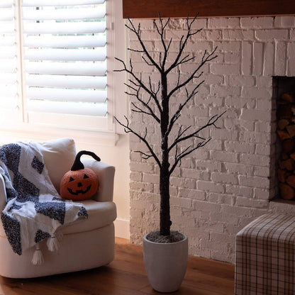 5' Pre-Lit Halloween Twig Tree by Nearly Natural with orange and purple LEDs on Tampa Home & Garden Store