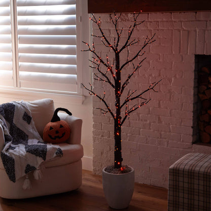 5' Pre-Lit Halloween Twig Tree with 360 orange & purple LEDs by Nearly Natural on Tampa Home & Garden Store