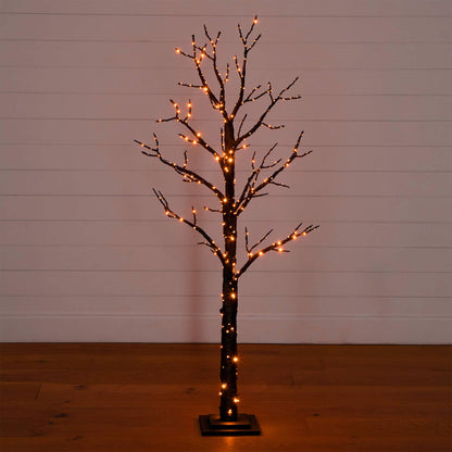 5ft pre-lit Halloween twig tree by Nearly Natural with 360 orange and purple LEDs on Tampa Home & Garden Store