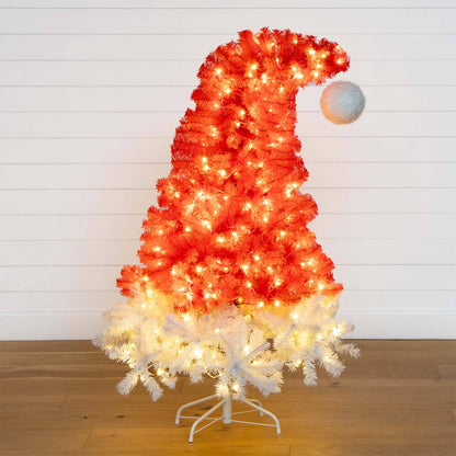 5 Foot Red Santa Hat Artificial Christmas Tree