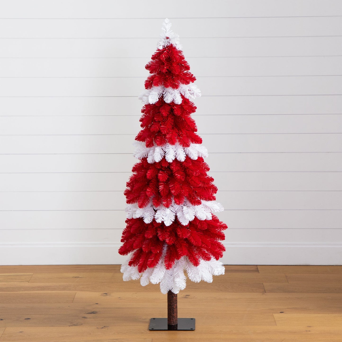 Artificial Peppermint Christmas Tree and Lights