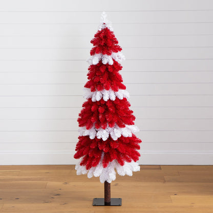 Artificial Peppermint Christmas Tree and Lights