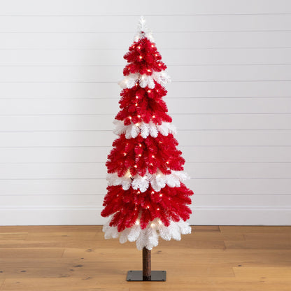 Artificial Peppermint Christmas Tree and Lights