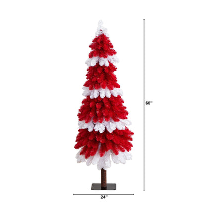 Artificial Peppermint Christmas Tree and Lights