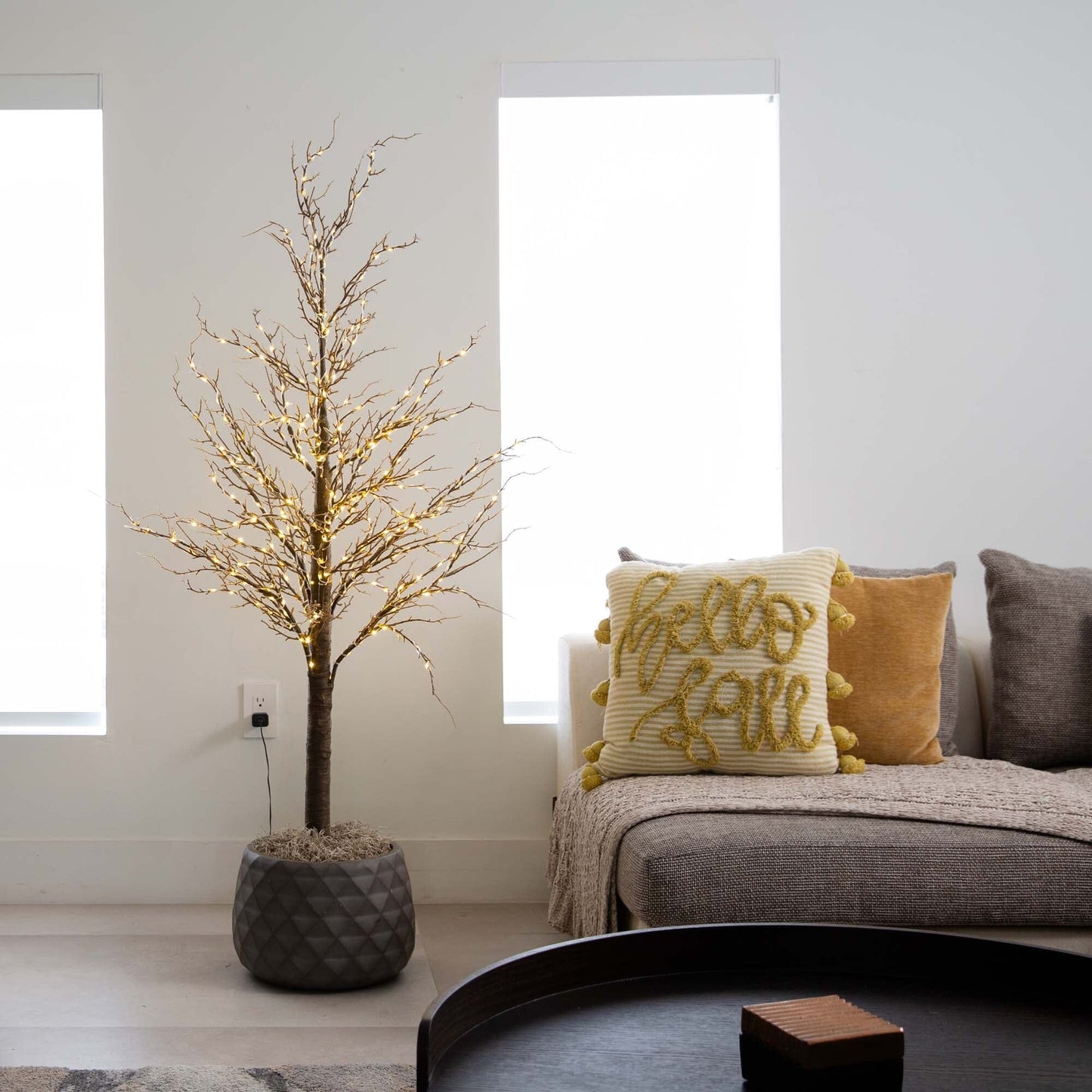 5 Ft Pre Lit Artificial Twig Tree and Warm Lights