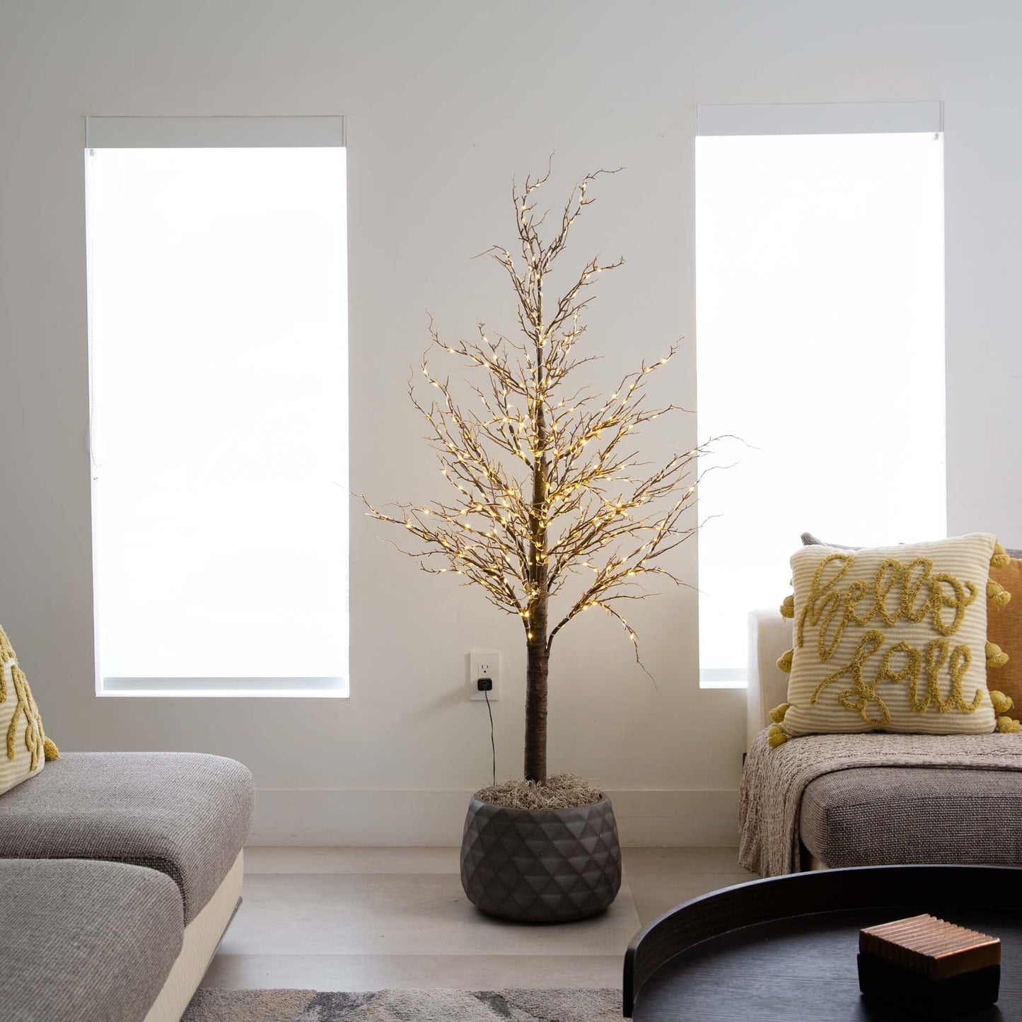 5 Ft Pre Lit Artificial Twig Tree and Warm Lights