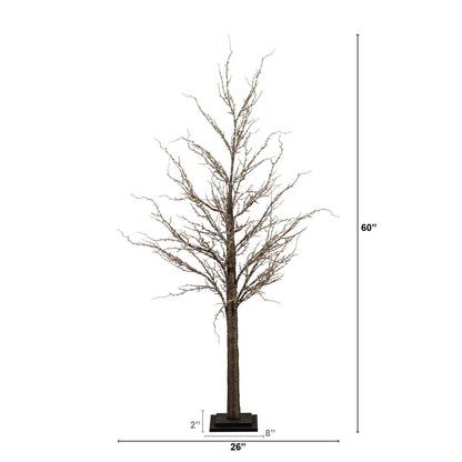 5 Ft Pre Lit Artificial Twig Tree and Warm Lights
