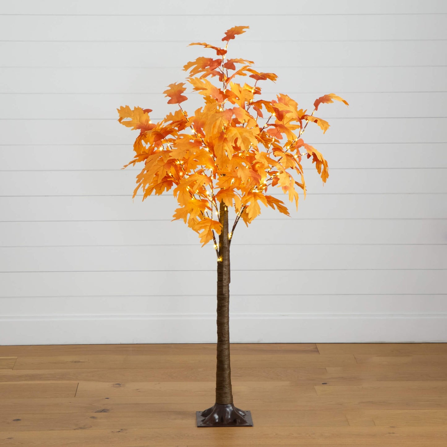 Tree Nearly Natural 5' Pre-Lit Autumn Maple with 240 warm white LEDs orange leaves on Tampa Home & Garden Store