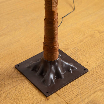 5 ft pre-lit autumn weeping maple tree trunk wrapped in brown bark on a black square base on Tampa Home & Garden Store