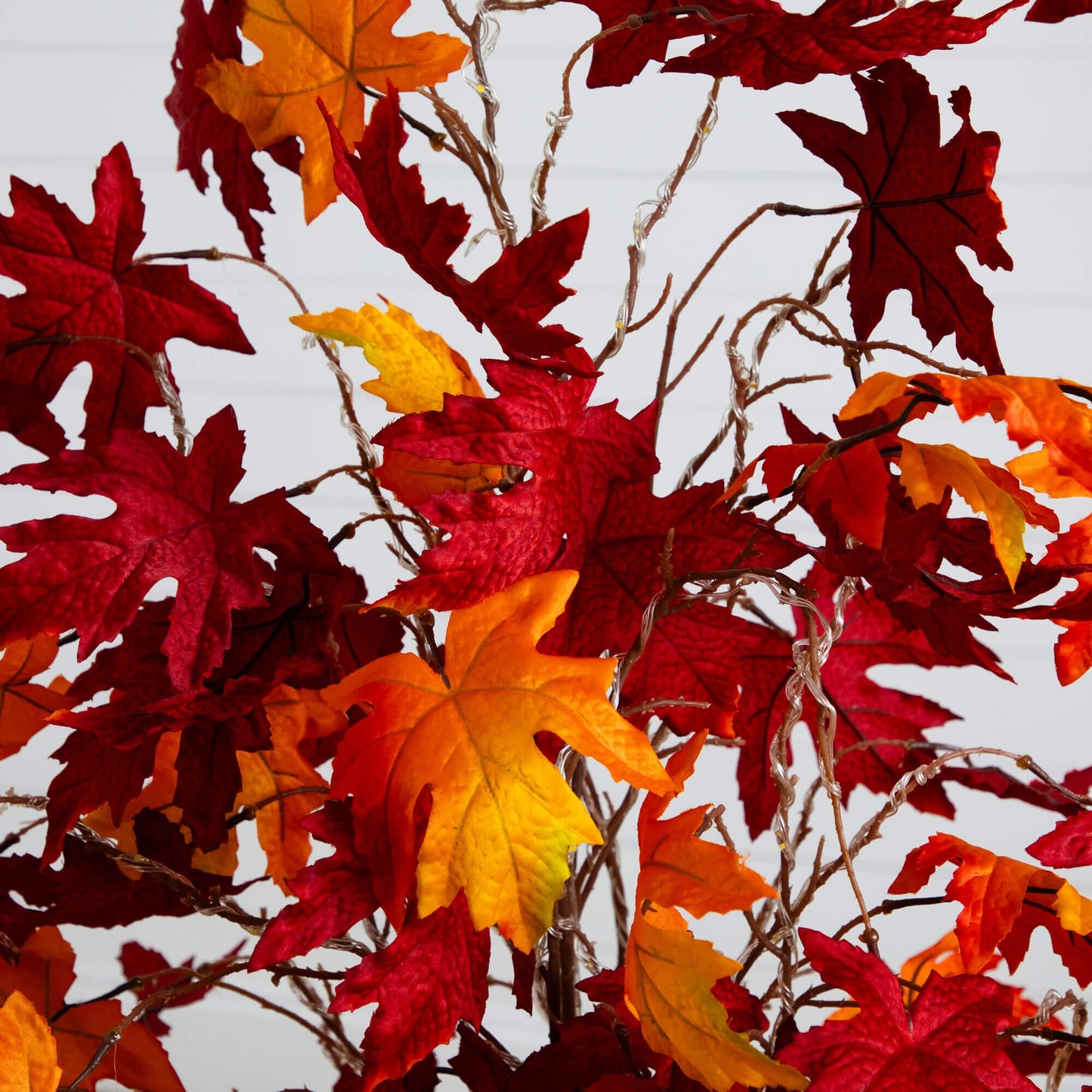 Tree 5' Pre-Lit Autumn Weeping Maple artificial tree with 240 warm white LEDs red-orange leaves on Tampa Home & Garden Store