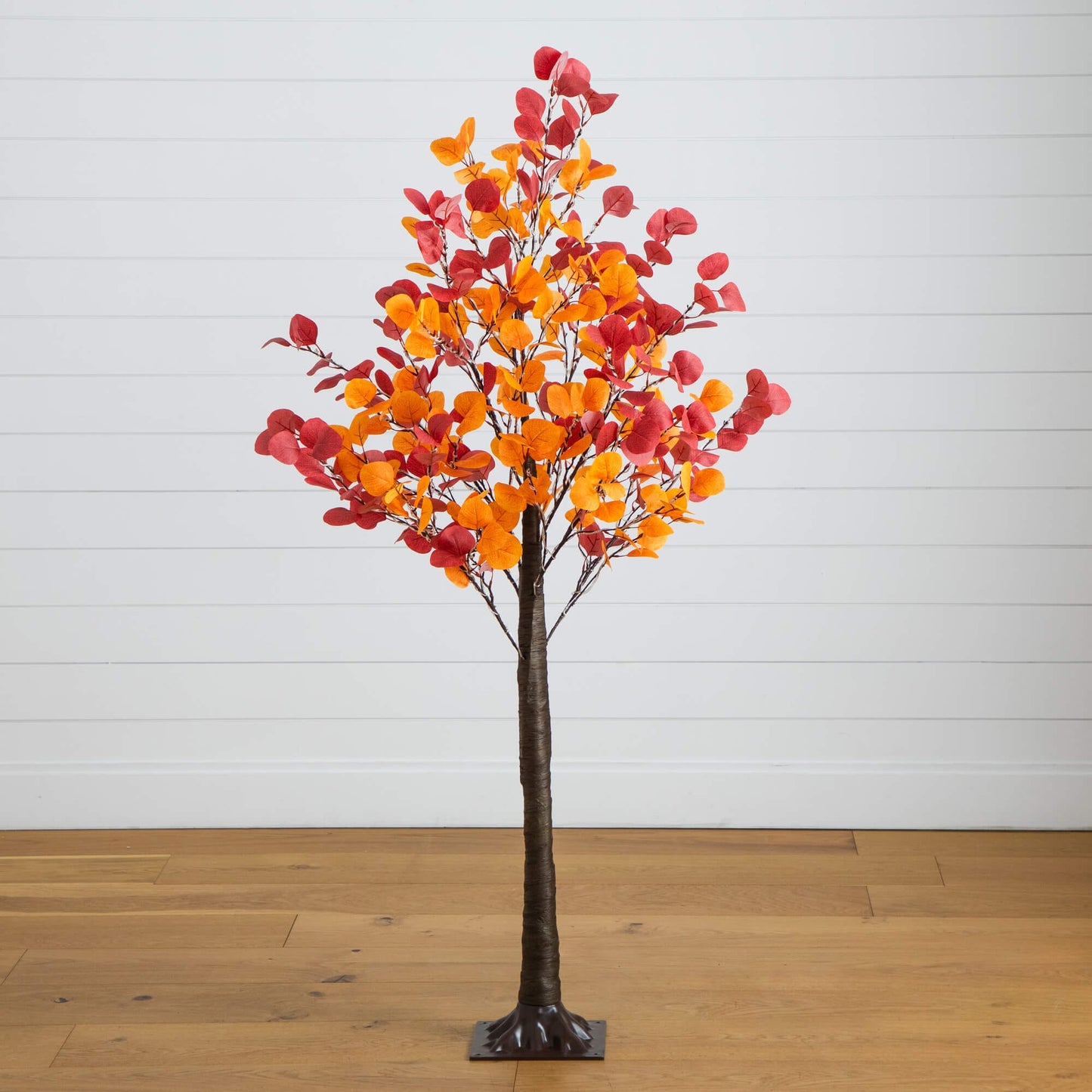 Nearly Natural 5' Pre-Lit Autumn Eucalyptus artificial fall tree with 300 warm white LEDs on Tampa Home & Garden Store