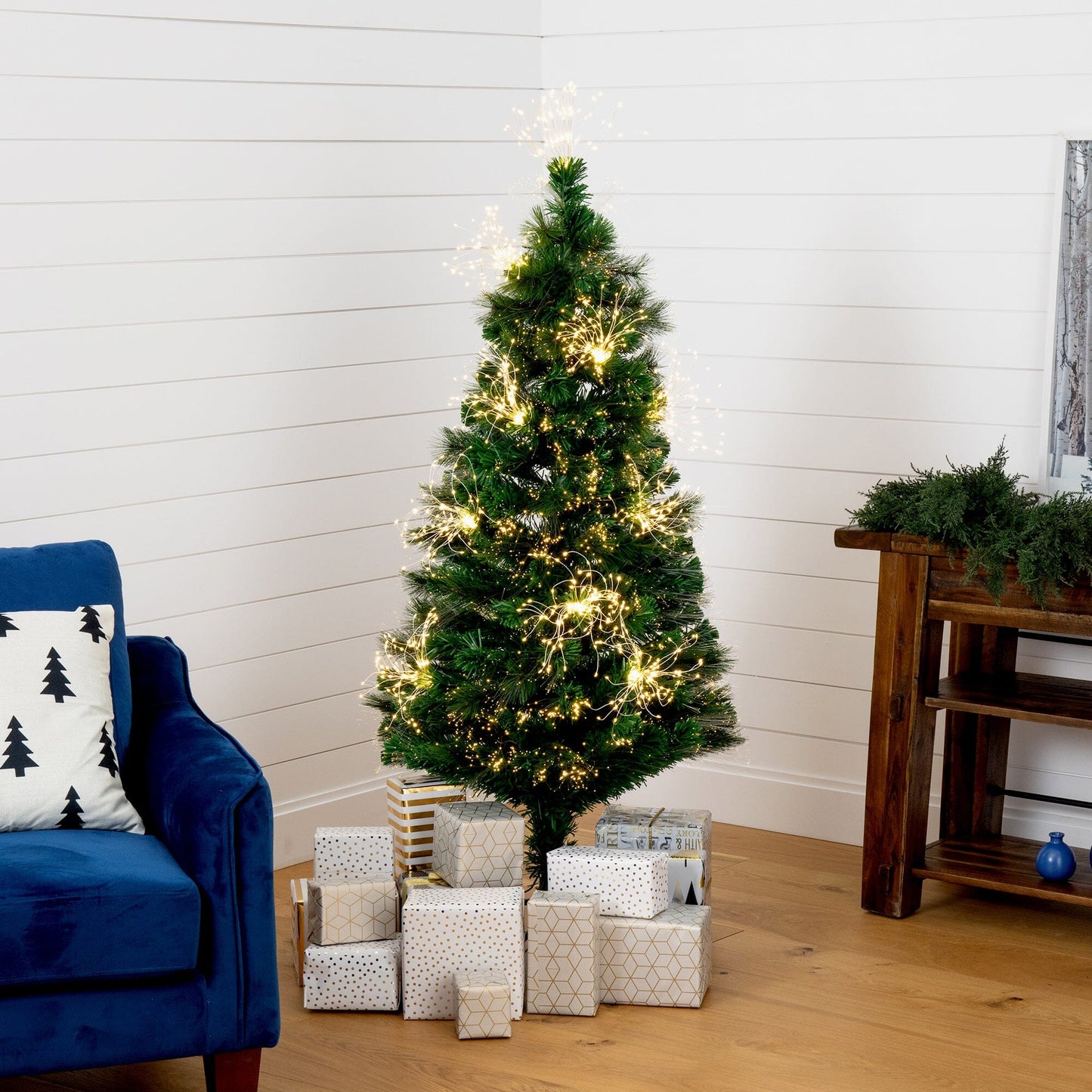 5' Pre Lit Fiber Optic Christmas Tree with Lights