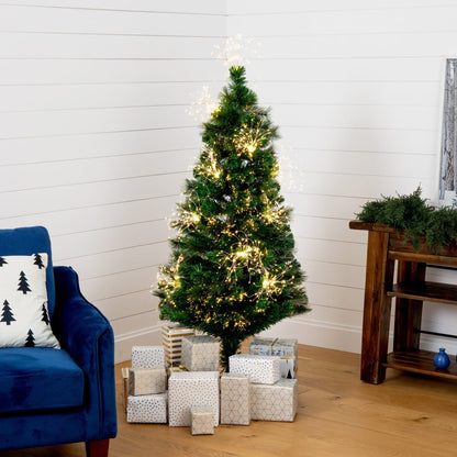 5' Pre Lit Fiber Optic Christmas Tree with Lights