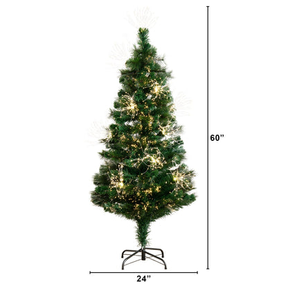 5' Pre Lit Fiber Optic Christmas Tree with Lights