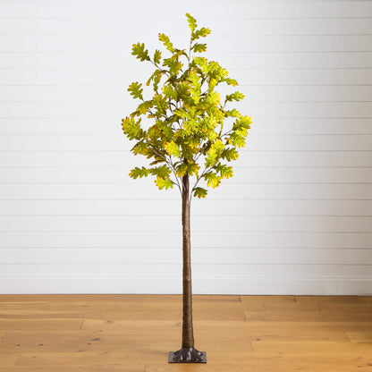 5' Pre-Lit Green Autumn Oak Artificial Tree with 200 Warm White LEDs by Nearly Natural on Tampa Home & Garden Store