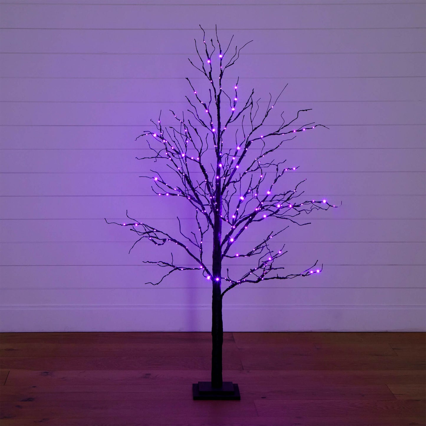 Nearly Natural 5' Halloween black twig artificial tree with 240 orange & purple LED lights on Tampa Home & Garden Store