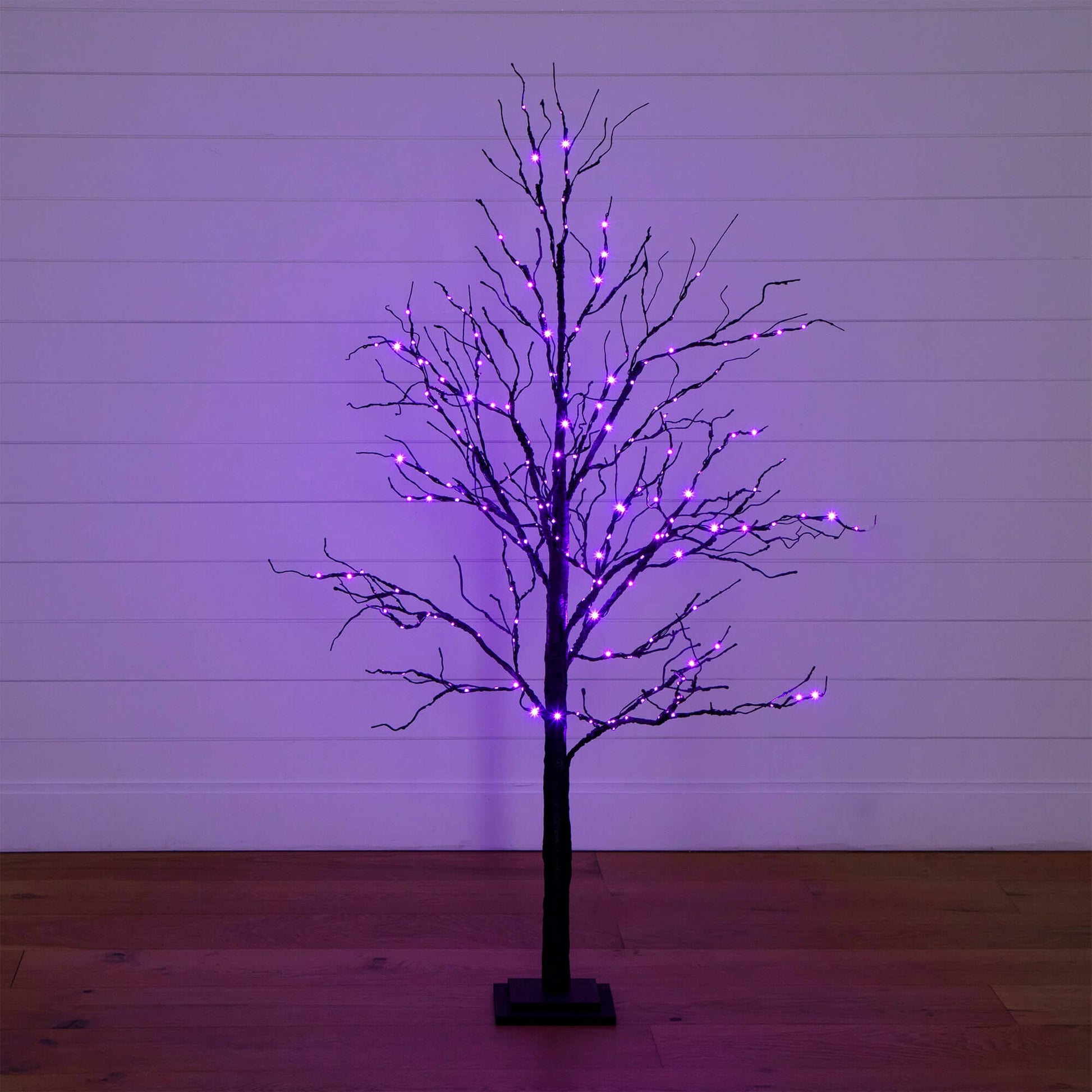 Nearly Natural 5' Halloween black twig artificial tree with 240 orange & purple LED lights on Tampa Home & Garden Store