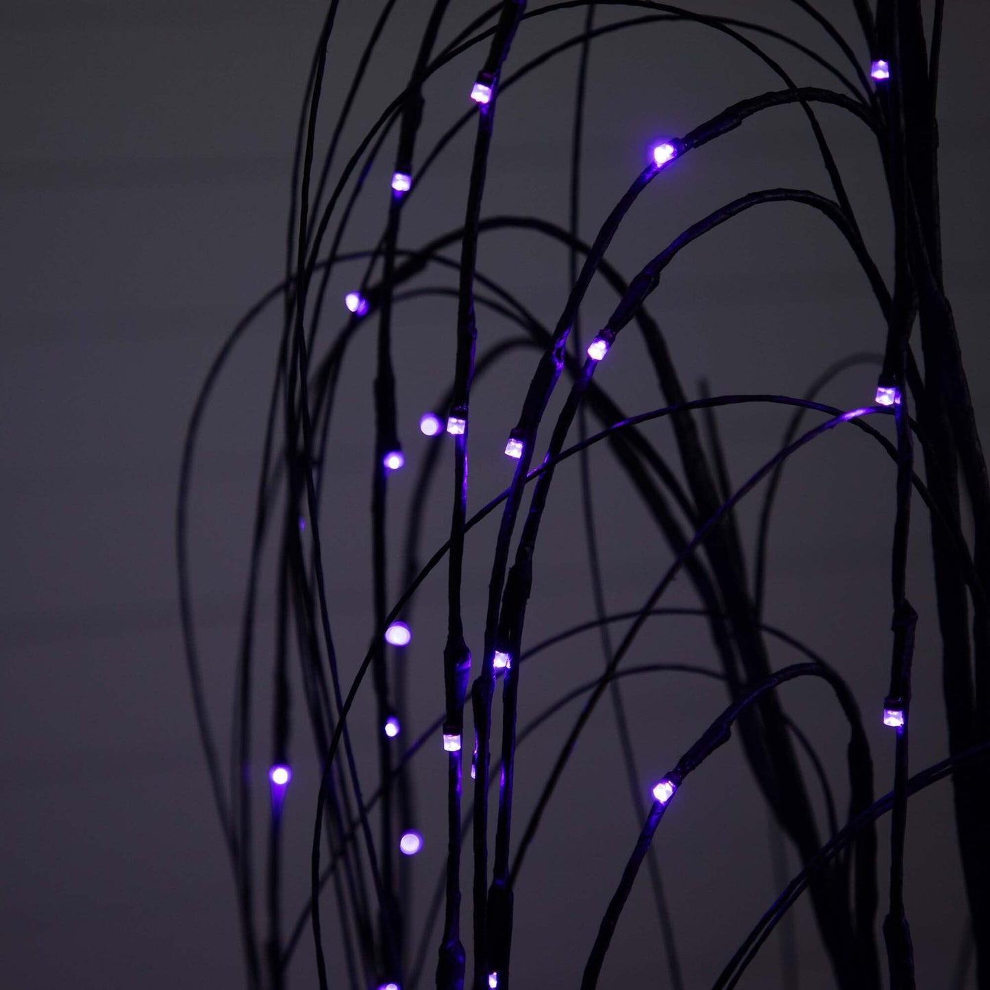 Nearly Natural 5’ Pre-Lit Halloween Black Willow Tree with purple LED lights on Tampa Home & Garden Store