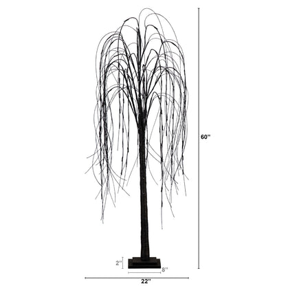 5 ft Nearly Natural pre-lit Halloween black willow tree with 144 orange & purple LED lights on Tampa Home & Garden Store