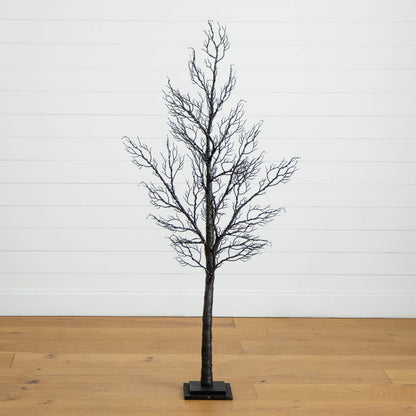 5 ft Nearly Natural pre-lit Halloween twig artificial tree with 240 orange and purple LEDs on Tampa Home & Garden Store