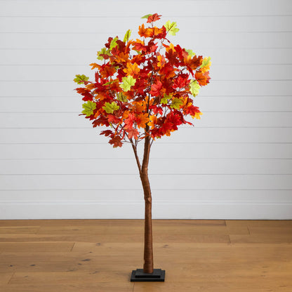 Nearly Natural 5' Pre-Lit Shades of Autumn Maple artificial tree with 270 warm white LEDs on Tampa Home & Garden Store