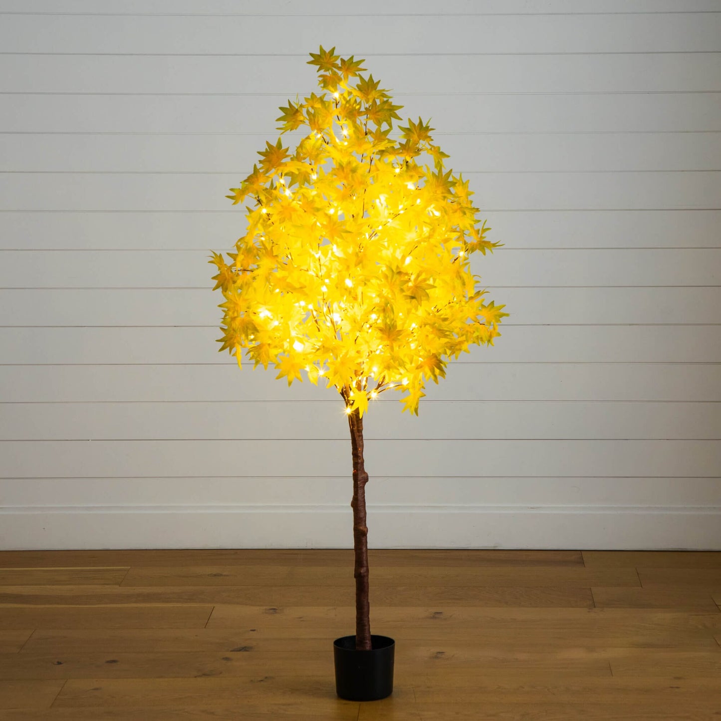 Nearly Natural 5' Pre-Lit Yellow Autumn Maple Artificial Tree with 250 Warm White LEDs in pot on Tampa Home & Garden Store