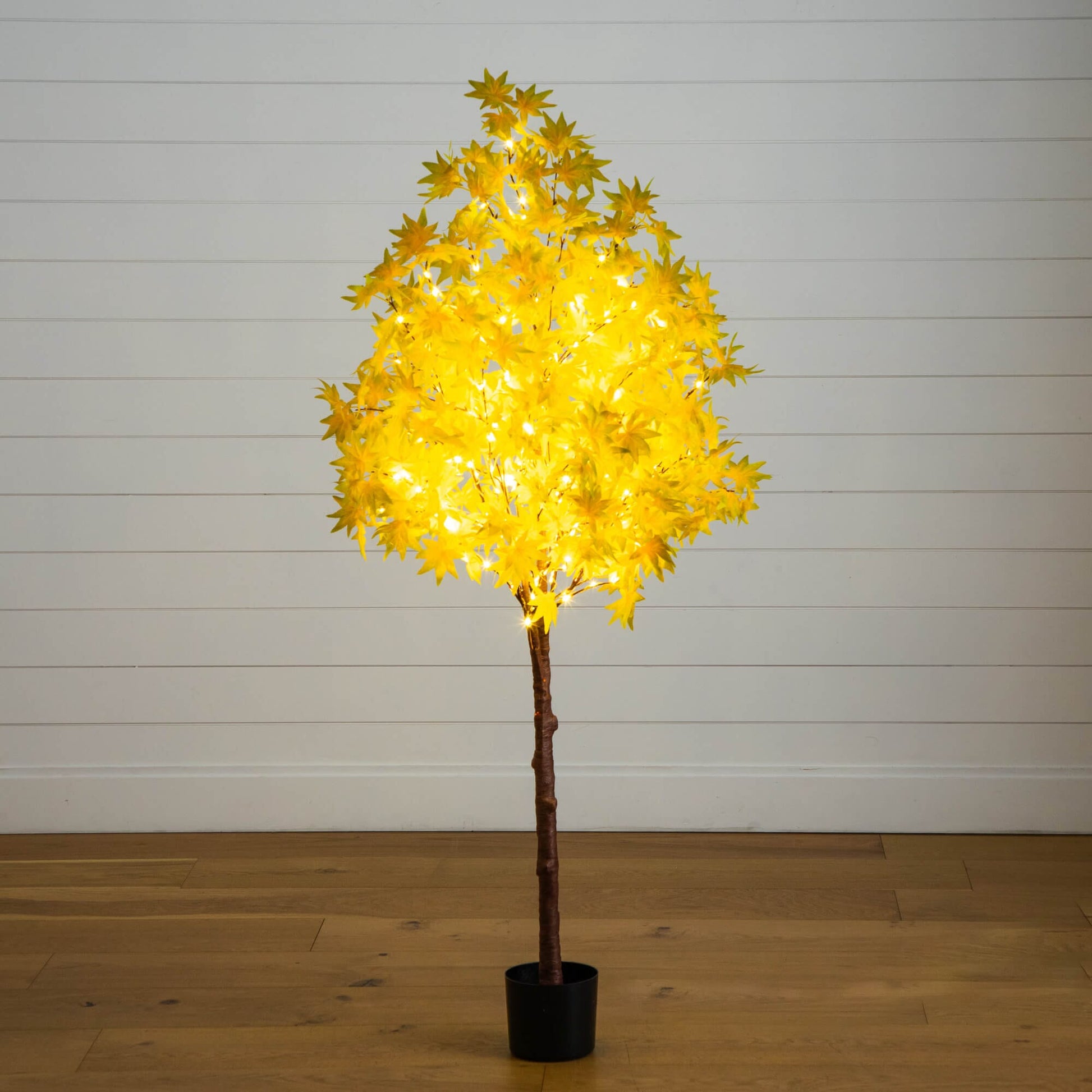 Nearly Natural 5' Pre-Lit Yellow Autumn Maple Artificial Tree with 250 Warm White LEDs in pot on Tampa Home & Garden Store