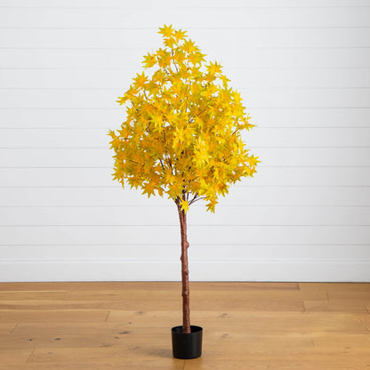 5ft Pre-Lit Yellow Maple Artificial Tree with 250 LEDs Warm White on Tampa Home & Garden Store