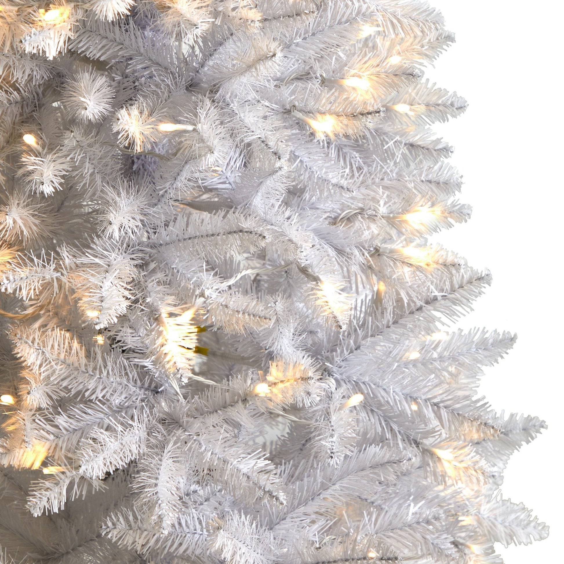 5’ Slim White Christmas Tree with 150 warm white LED lights and 491 bendable branches on Tampa Home & Garden Store