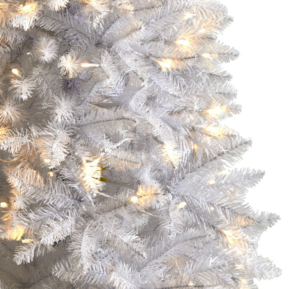 5’ Slim White Christmas Tree with 150 warm white LED lights and 491 bendable branches on Tampa Home & Garden Store