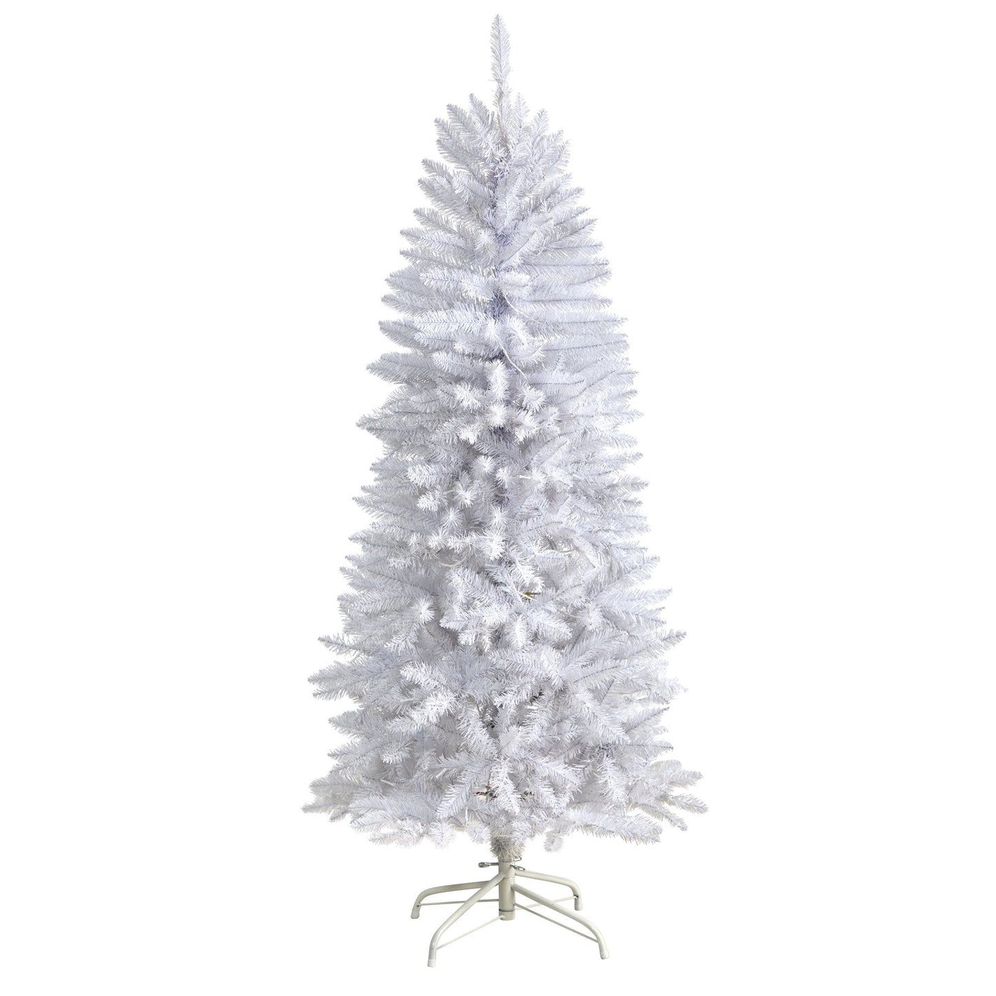 5’ Slim White Artificial Christmas Tree by Nearly Natural with 150 Warm White LEDs on Tampa Home & Garden Store