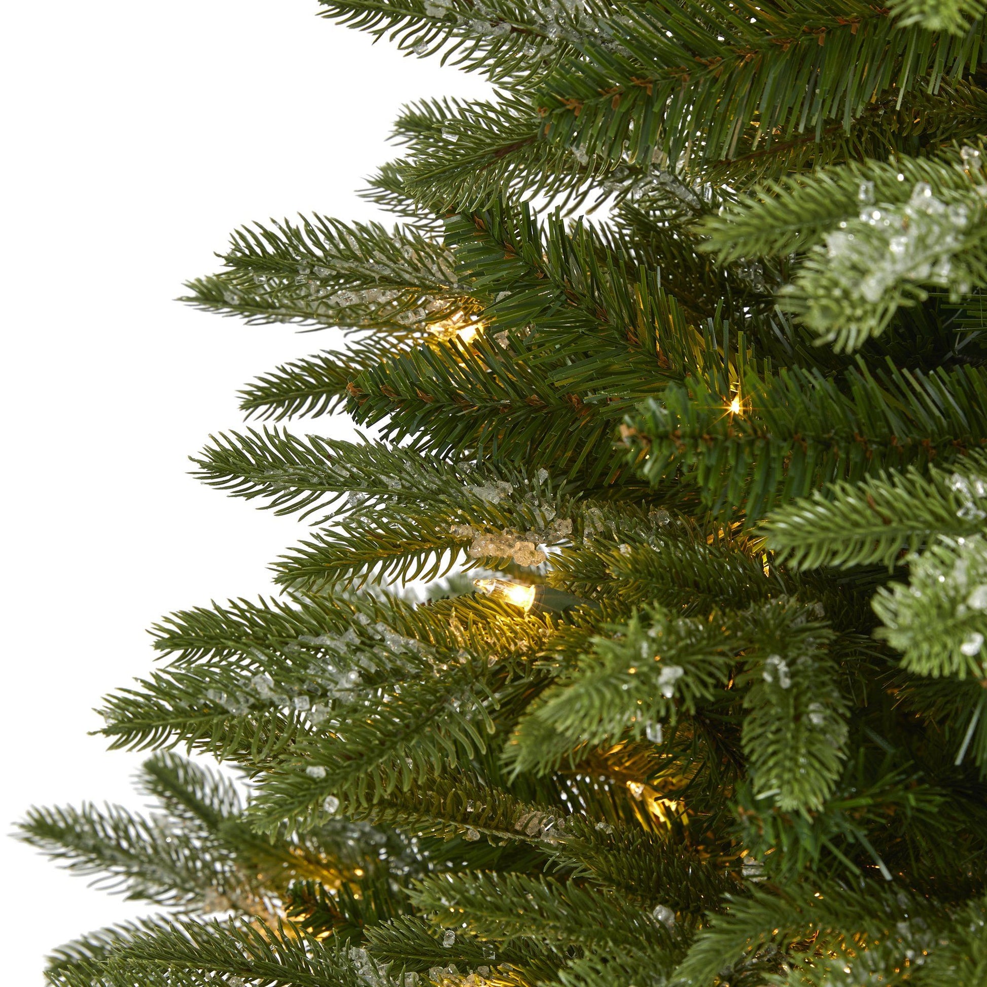 Christmas Tree Nearly Natural 5’ Snowed Grand Teton green artificial with 150 lights on Tampa Home & Garden Store